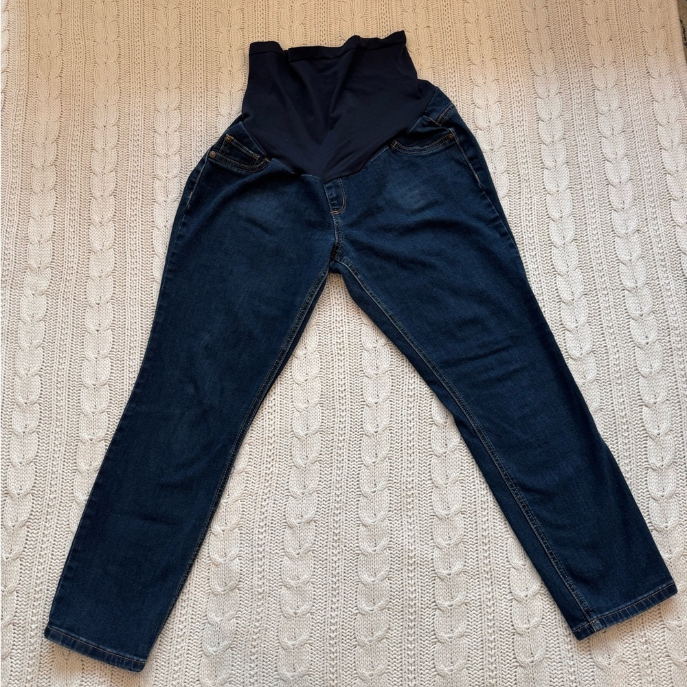 Indigo Blue Maternity Band - Dark Wash Women's Jeggings - size Petite XL